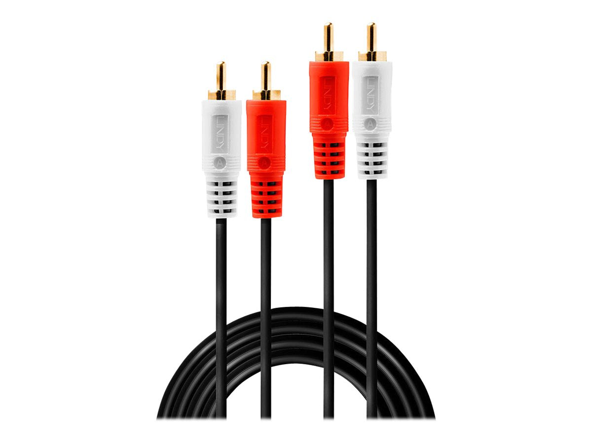 LINDY Audiokabel Stereo 2x RCA Male an 2x RCA male 5m vergoldet - Vorderansicht
