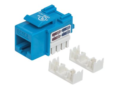 INTELLINET Cat6 Modularbuchse UTP Keystone Jack blau Vorderansicht