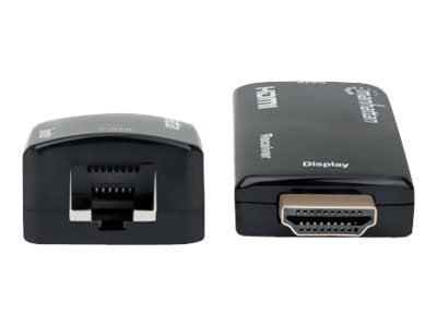 MANHATTAN HDMI over Ethernet Extender Kit kompaktes Format HDMI-Verlaengerung 1080p60Hz bis 60m Sender Empfaenger Power over Cable