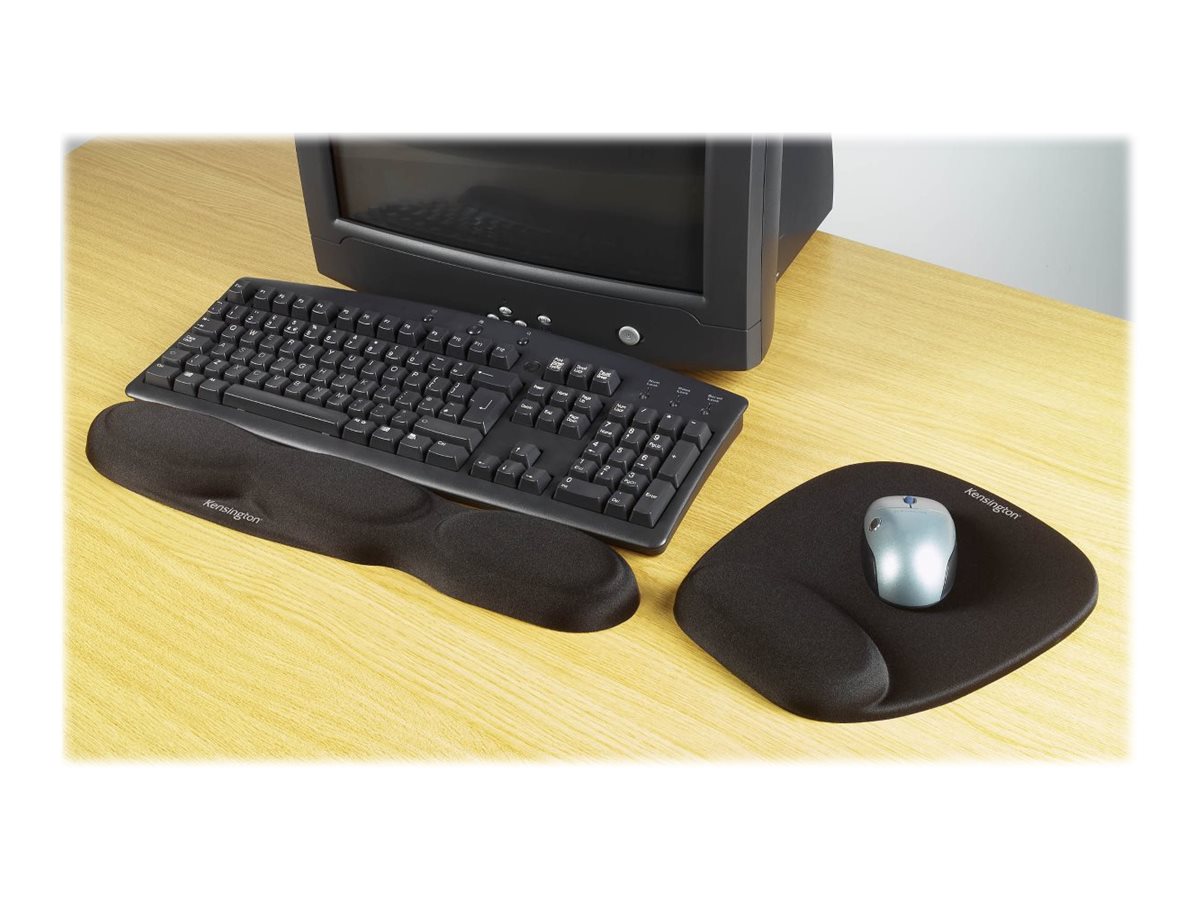 KENSINGTON Schaumstoff-Mauspad mit Handgelenkauflage Schwarz - Verpackung
