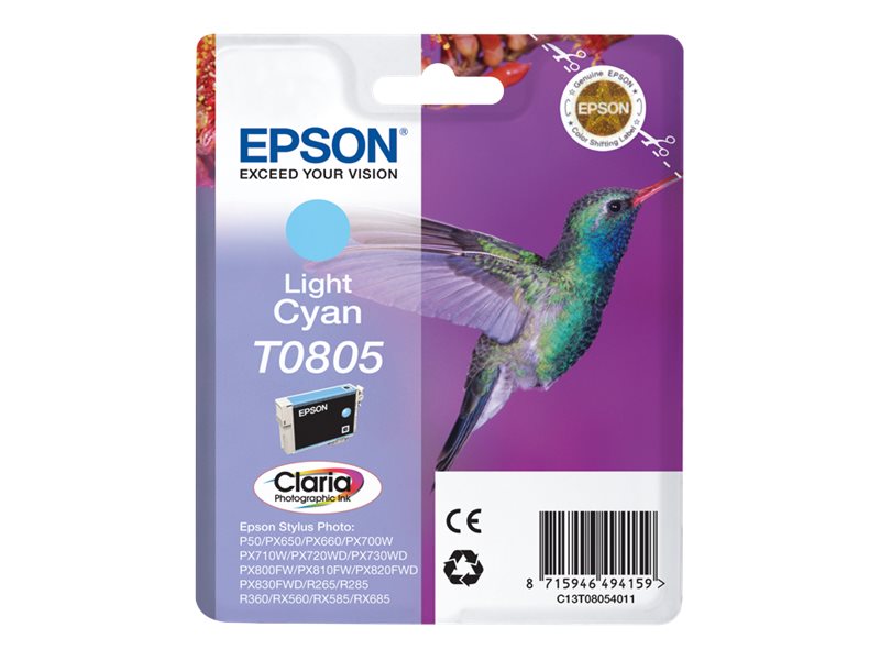 EPSON T0805 Tintenpatrone hell Cyan im Blister