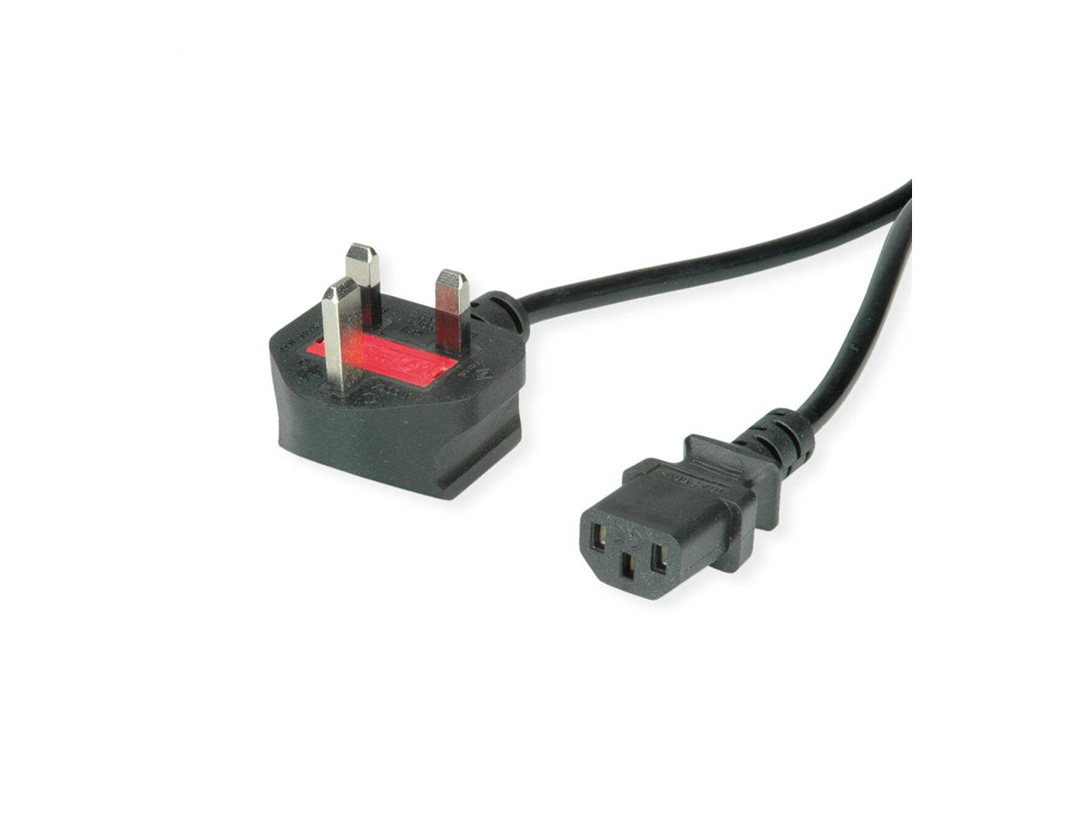 VALUE UK Netzkabel gerade IEC-Buchse 10A schwarz 1,95m - Verpackung