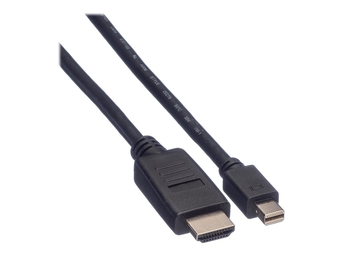 VALUE Mini DisplayPort Kabel Mini DP-HDTV ST/ST schwarz 4,5m - Detailansicht