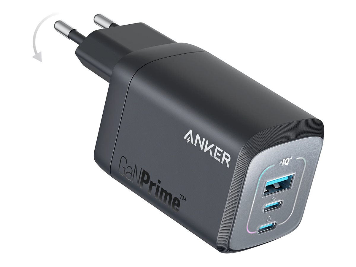 ANKER 735 Charger GaNPrime 67W Ladegerät 2x USB-C 1x USB-A klappbare Ladestifte schwarz
