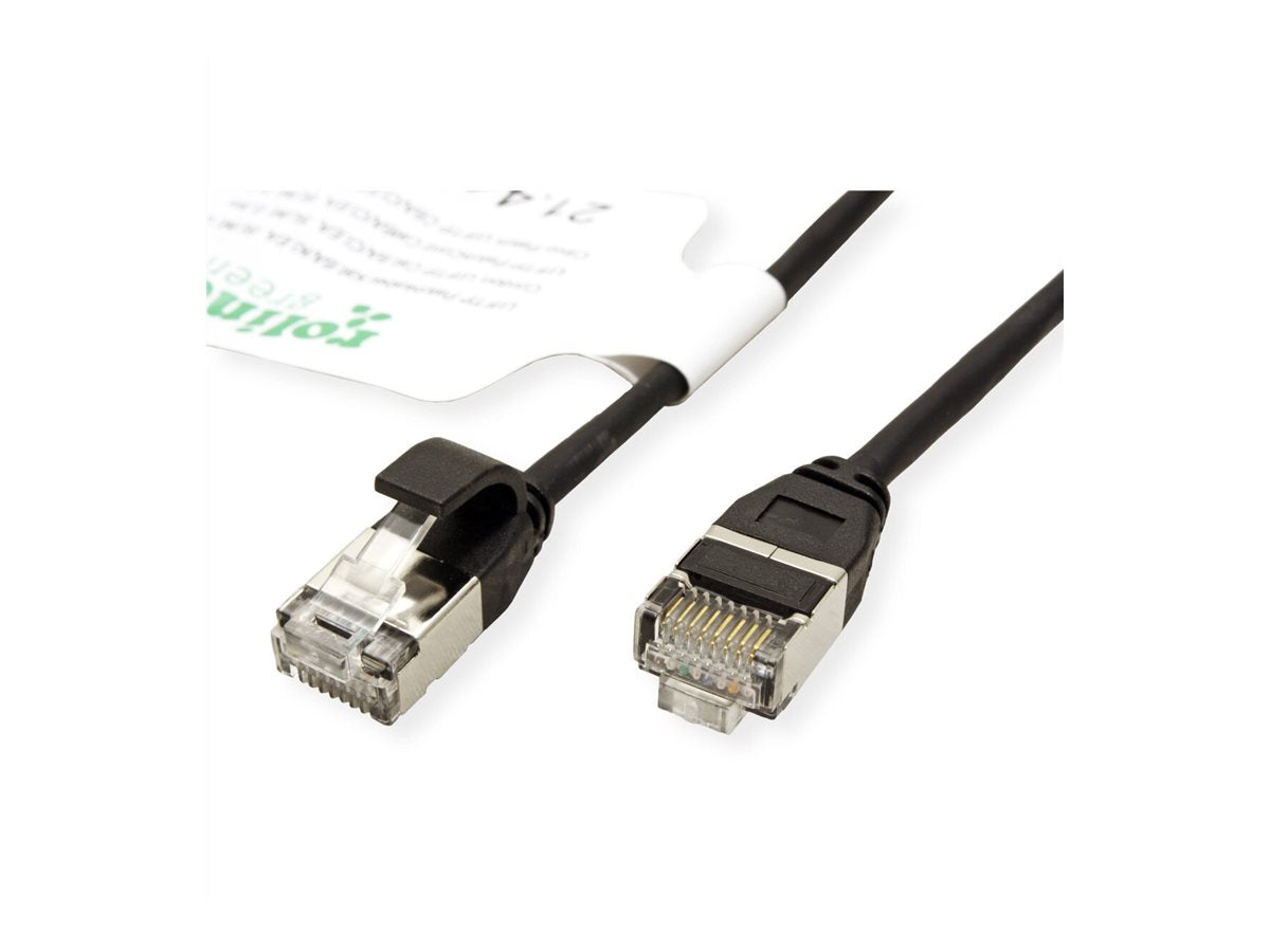 ROLINE GREEN U/FTP Patchkabel Kat.6A Class EA LSOH slim schwarz 5m - Verpackung