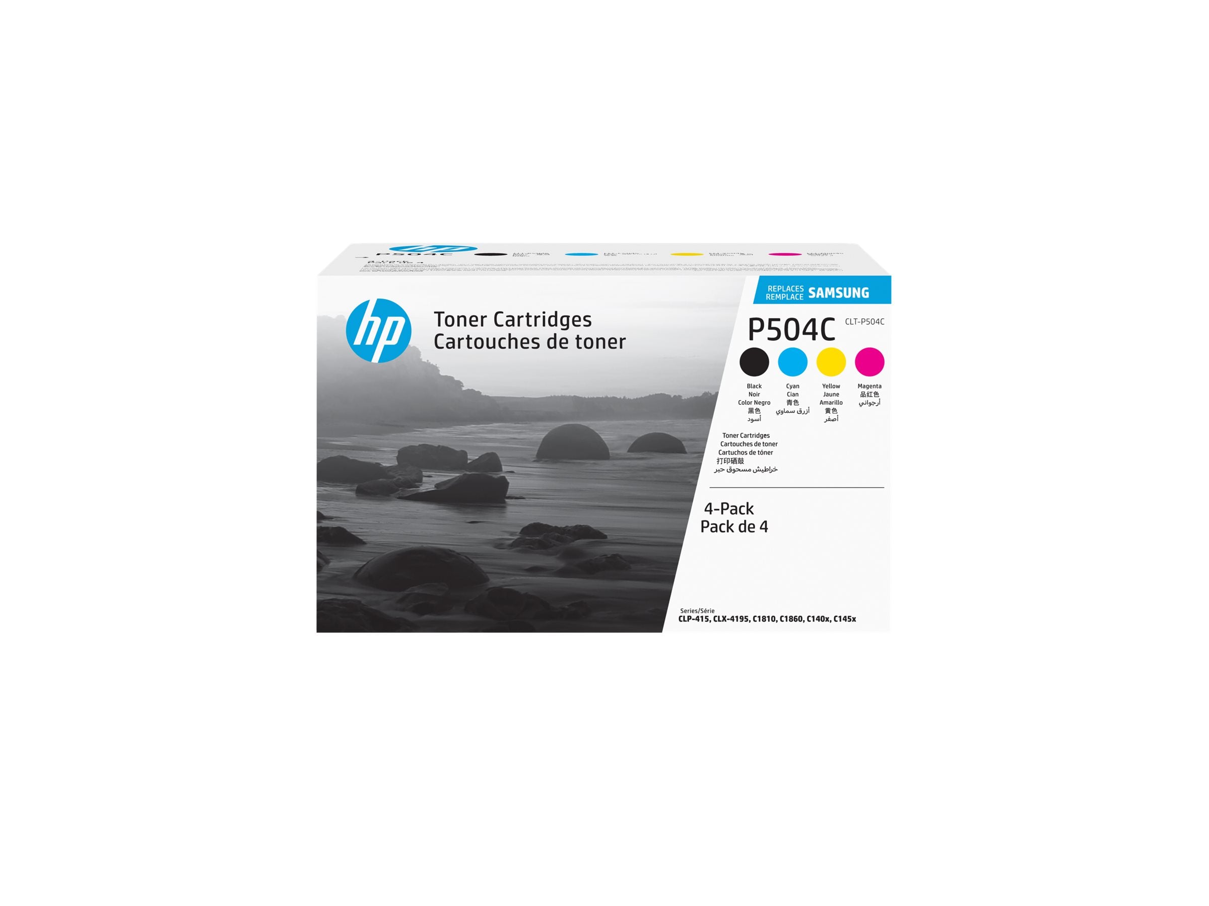 HP CLT-P504C 4-pk CYMK Toner Crt - Vorderansicht