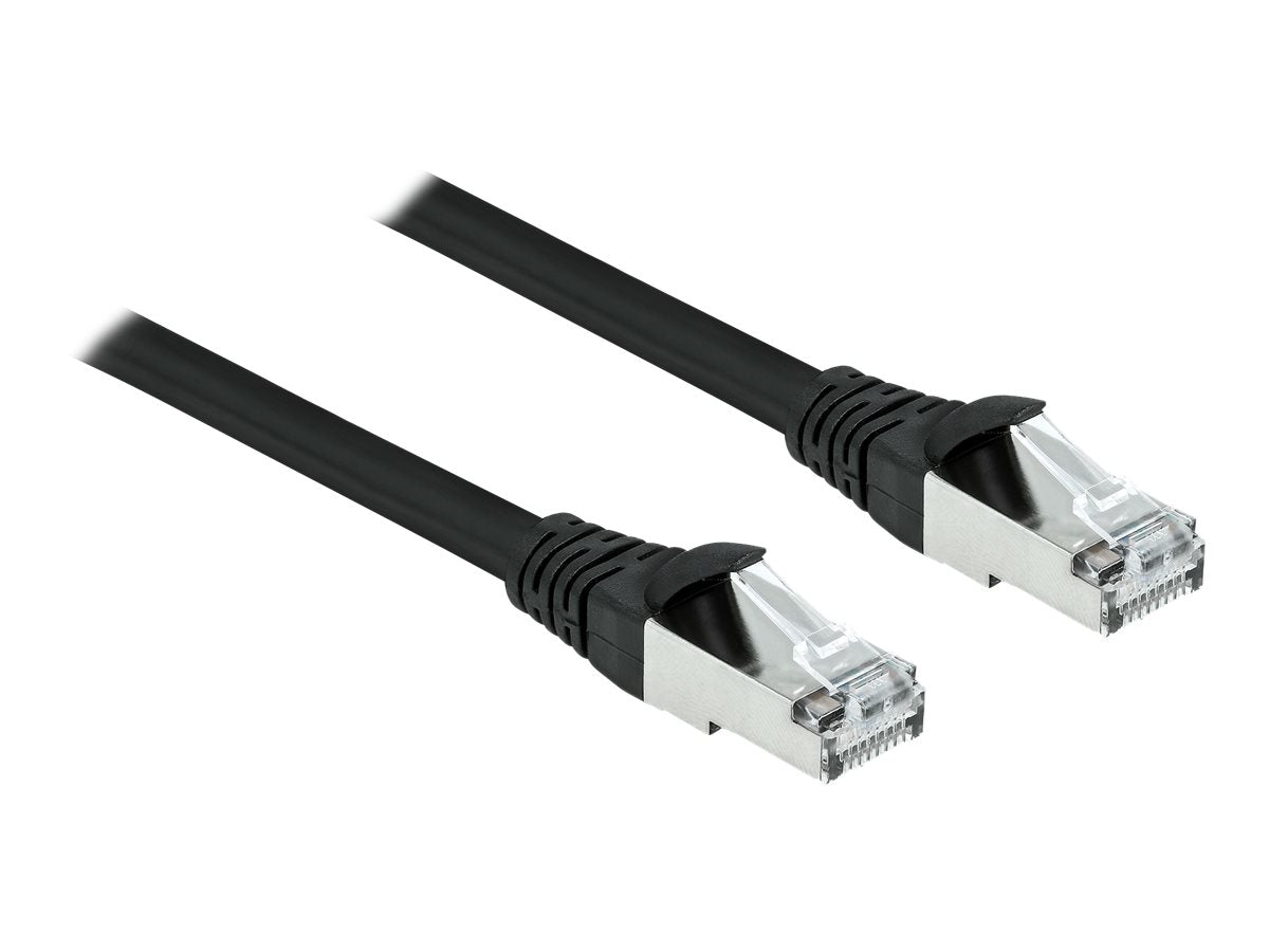 DELOCK RJ45 Netzwerkkabel Cat.6A S/FTP PUR Outdoor 2m schwarz - Vorderansicht