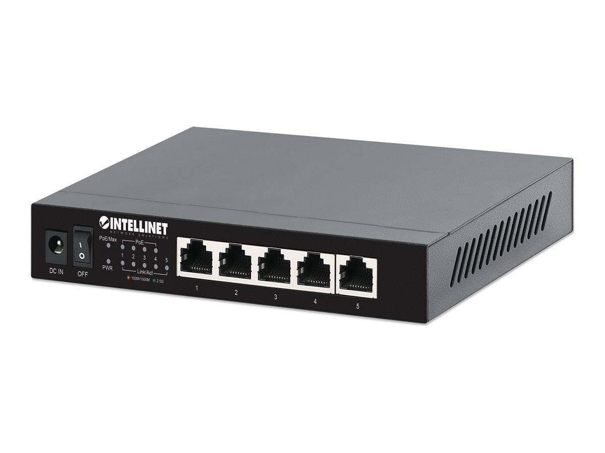 INTELLINET 5-Port 2,5G Ethernet PoE+ Switch Vorderansicht