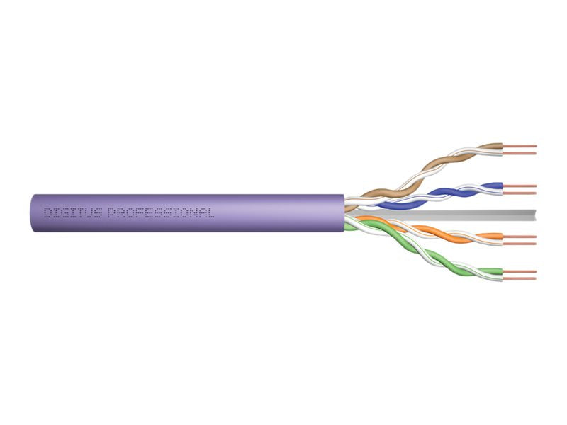 DIGITUS Installation cable cat.6 U/UTP Dca solid wire AWG 23/1 LSOH 500m violet reel - Vorderansicht