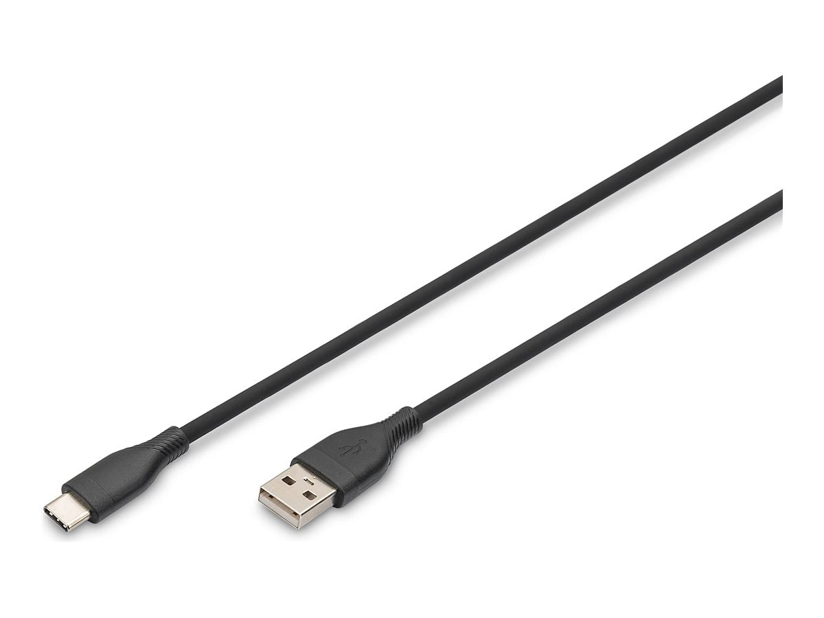 DIGITUS USB-C Silicone charging cable USB-A - USB-C 2m Vorderansicht