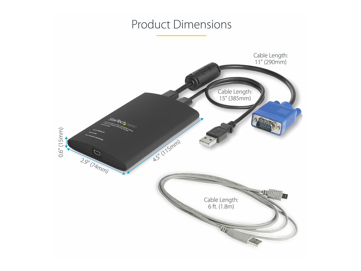 STARTECH.COM KVM Console to Laptop USB 2.0 Portable Crash Cart Adapter - Vorderansicht