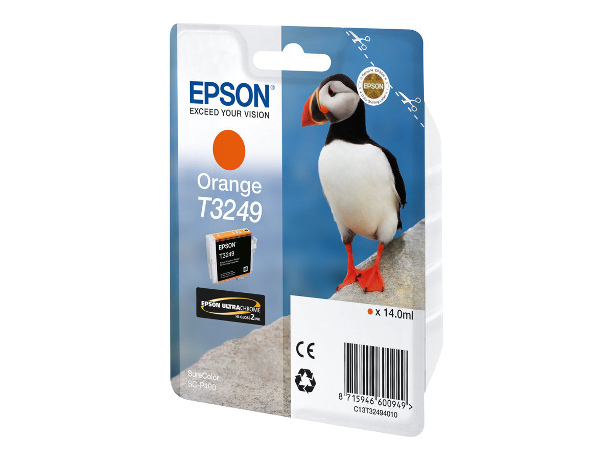 EPSON 5LB T3249 Orange Tintenpatrone Vorderansicht