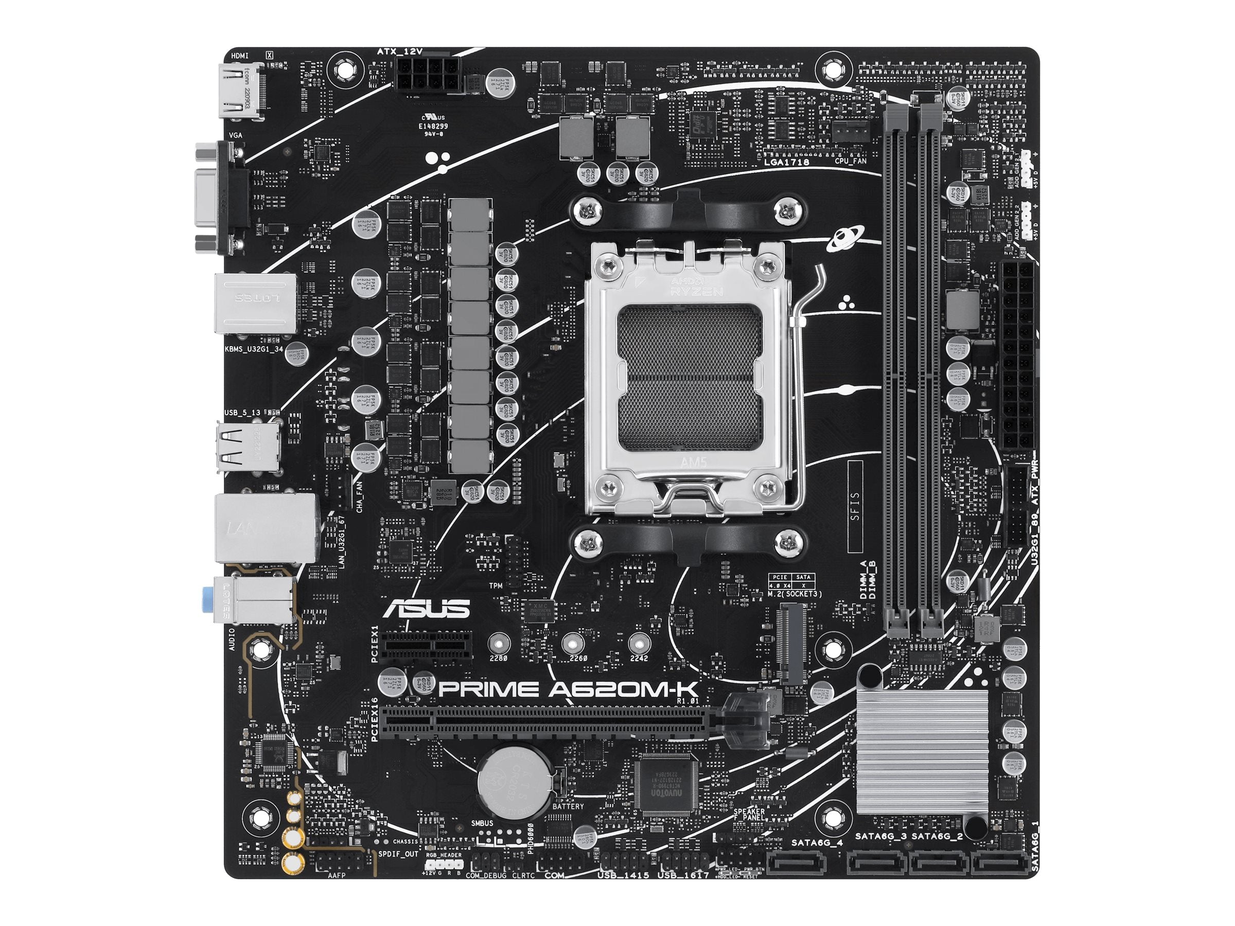 ASUS PRIME A620M-K AM5 Motherboard Vorderansicht