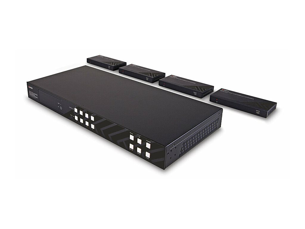 LINDY 150m Cat.6 4x4 HDMI 4K60 HDBaseT Matrix Extender im Einsatz
