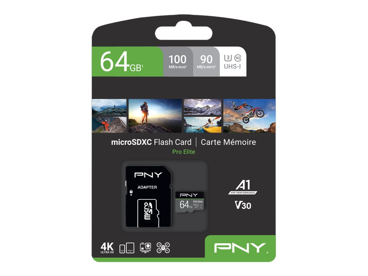 PNY MICRO-SD Card PRO ELITE 64GB Vorderansicht