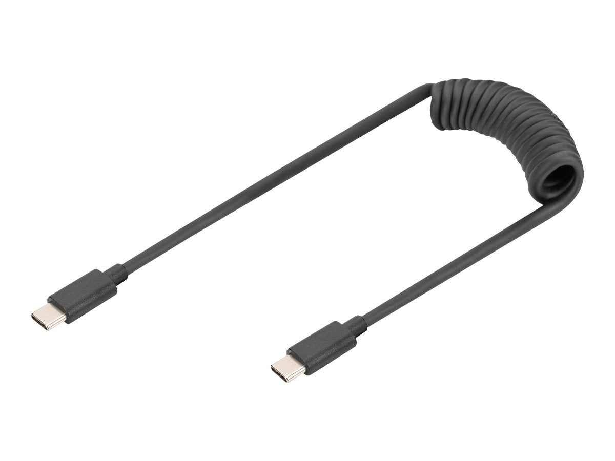DIGITUS USB Type C to USB Type C Spring cable TPU USB 2.0 PD60W Max 1m - Vorderansicht
