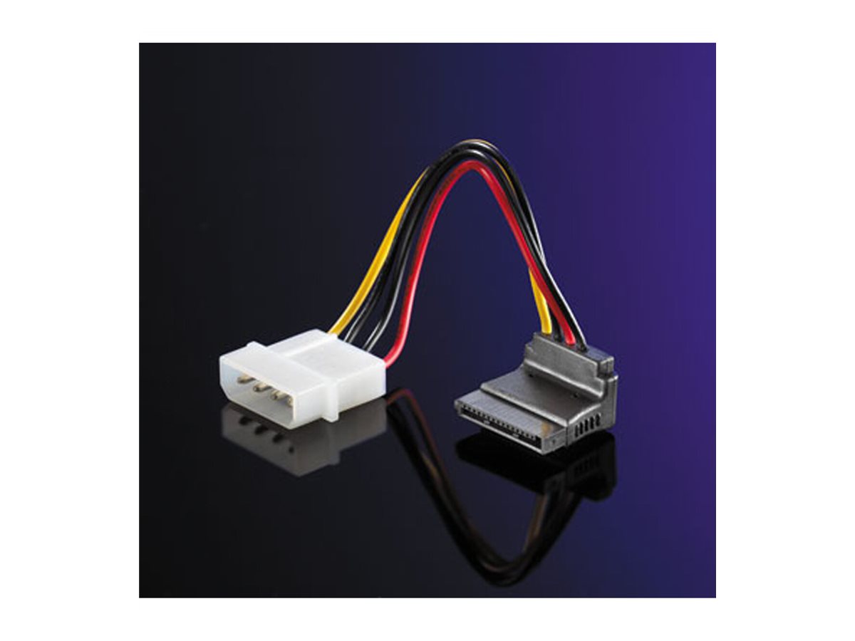 ROLINE Adapterkabel 4 pol. HDD / SATA abgewinkelt 0,1m Vorderansicht