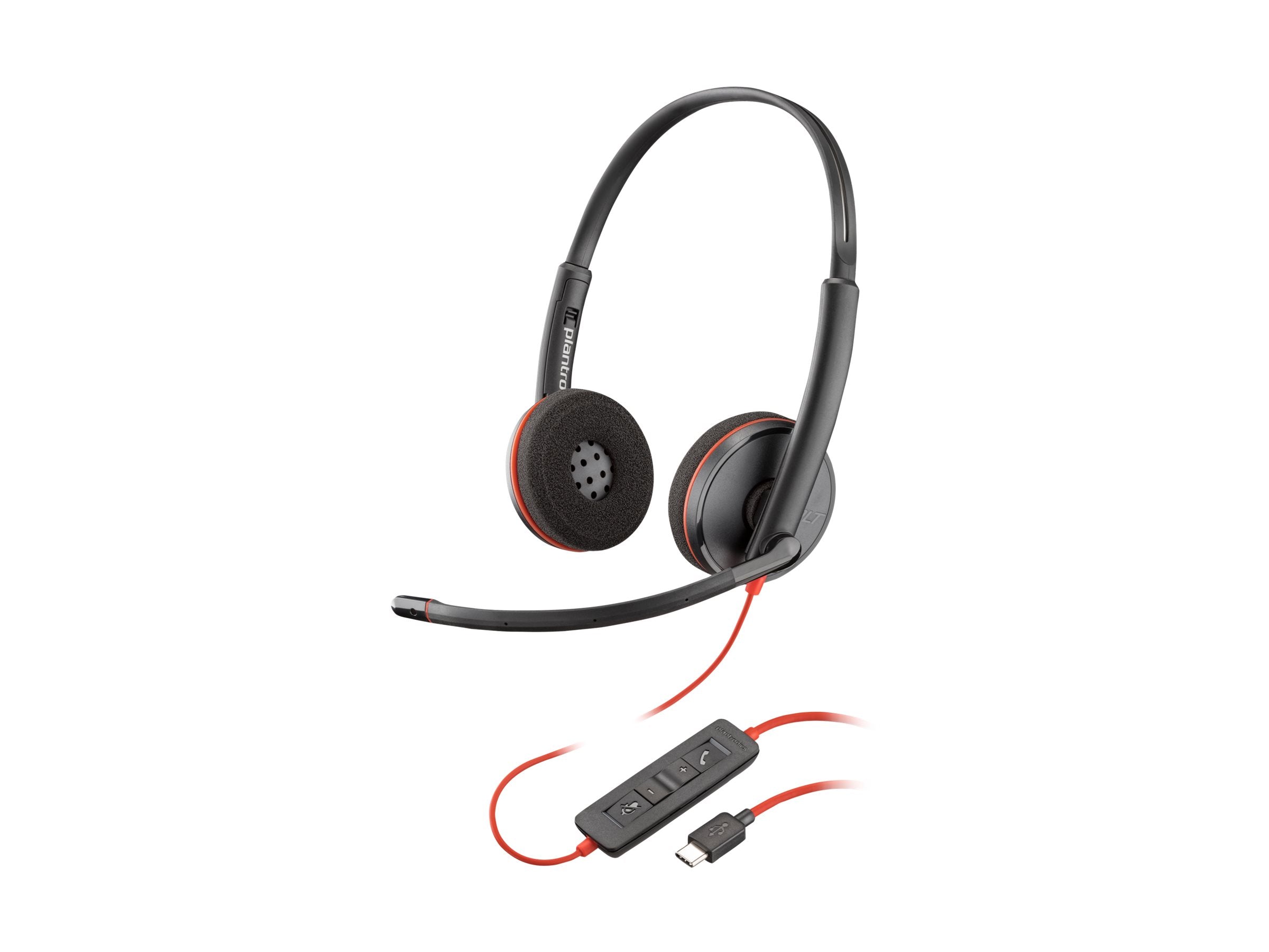 HP Poly Blackwire 3220 Stereo USB-C Headset +USB-C/A Adapter