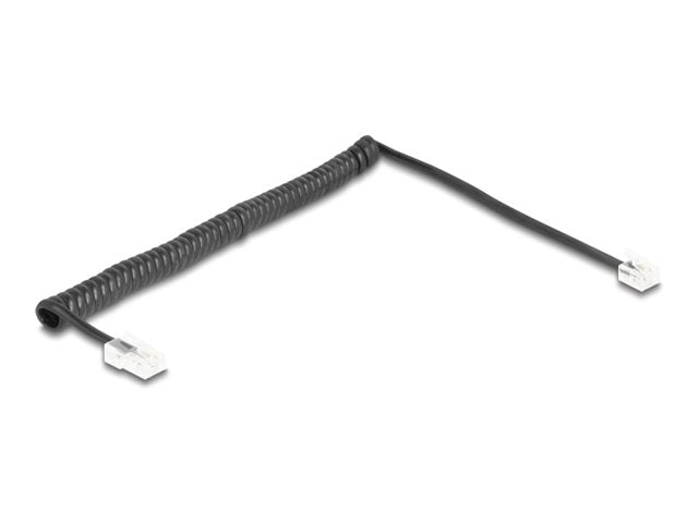 DELOCK Telefonkabel RJ11 Stecker zu RJ45 Stecker schwarz 2m - Vorderansicht
