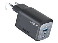 ANKER 735 Charger GaNPrime 67W Ladegerät 2x USB-C 1x USB-A klappbare Ladestifte schwarz