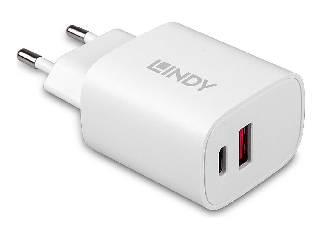 LINDY 20W USB Type A & C Charger Seitenansicht