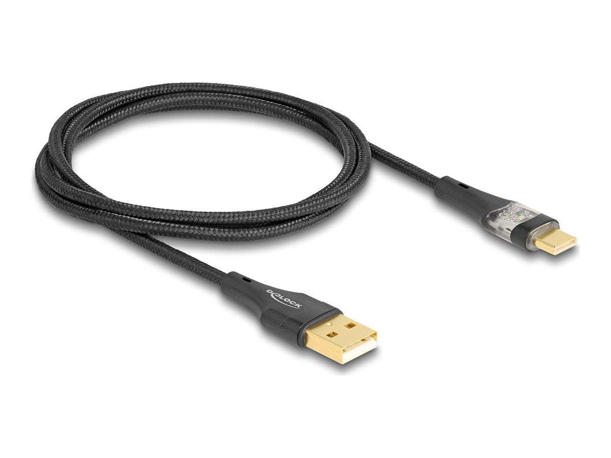 DELOCK USB 2.0 Kabel Typ-A Stecker zu USB Type-C Stecker mit Schnellladefunktion 60W Vorderansicht