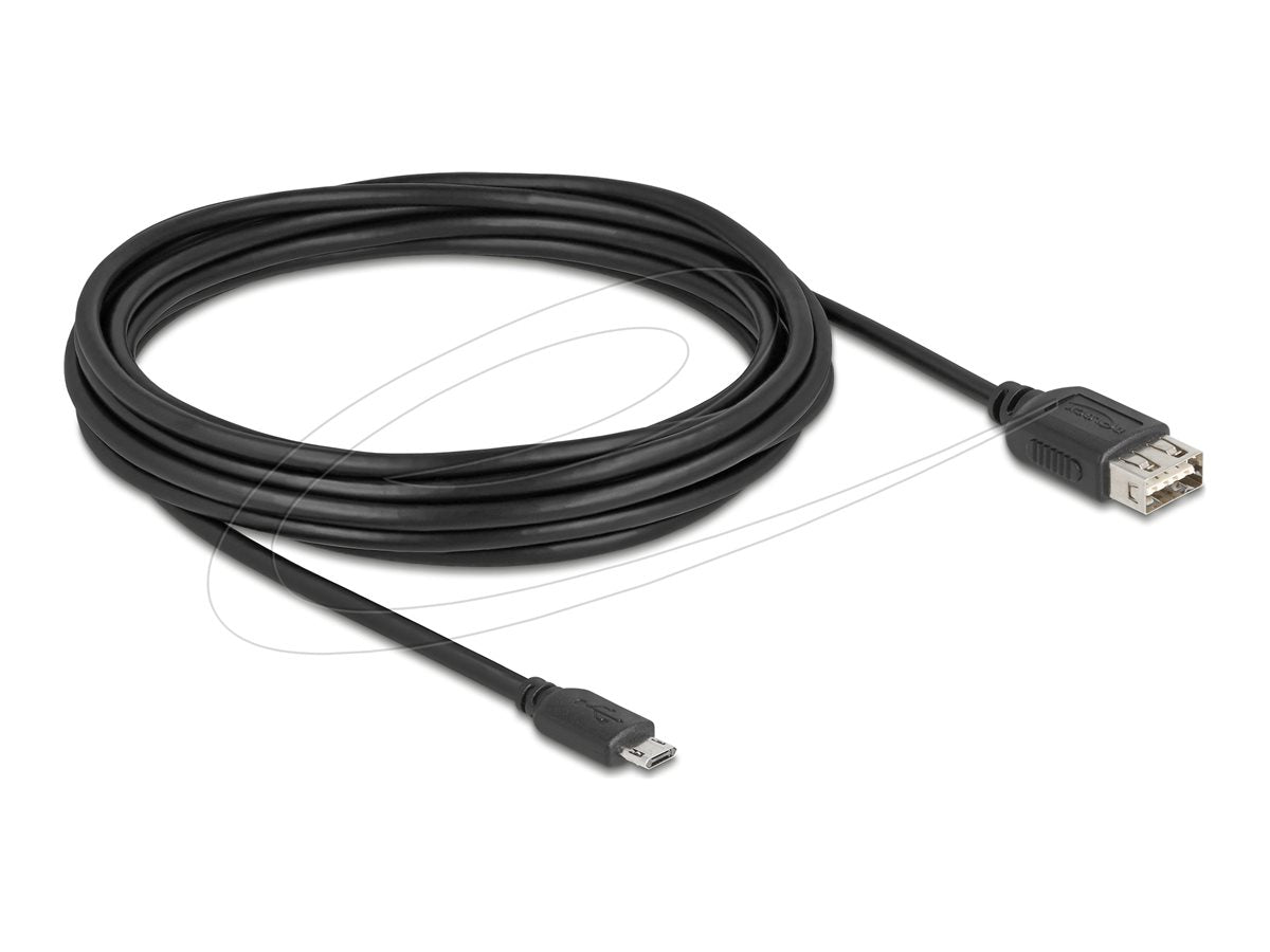 DELOCK USB 2.0 Kabel EASY USB Typ Micro-B Stecker zu EASY USB Typ-A Buchse 5m - Vorderansicht