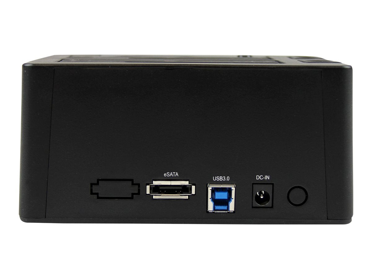 STARTECH.COM 2-fach USB 3.0/eSATA Festplatten Dockingstation seitliche Ansicht