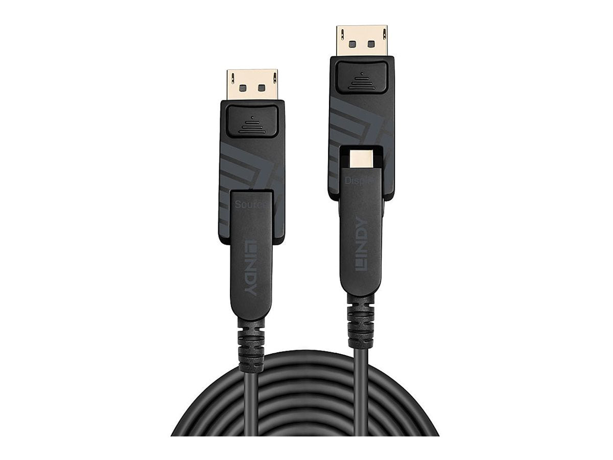 LINDY 20m Fibre Optic Hybrid DisplayPort 1.4 Cable mDP/mDP Anschlussansicht