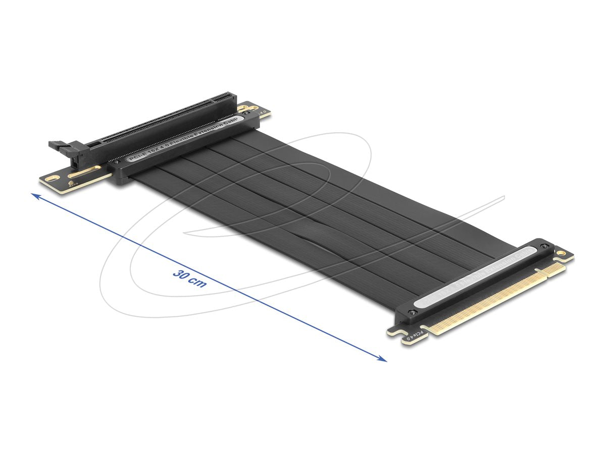 DELOCK Riser Karte PCI Express 4.0 x16 Stecker zu x16 Slot 90 gewinkelt mit Kabel 30cm - Vorderansicht