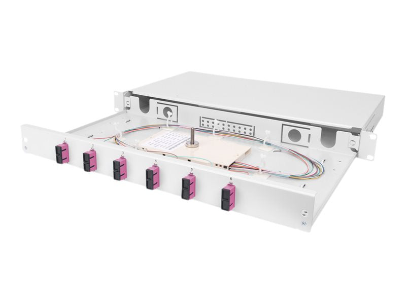 DIGITUS FO Spleißbox 1U 6x SC DX OM4 Vorderansicht