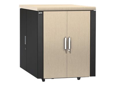 APC NetShelter CX Secure Soundproof Server Room in a Box Enclosure Shock Packaging Rack cabinet with gray oak 18U 19