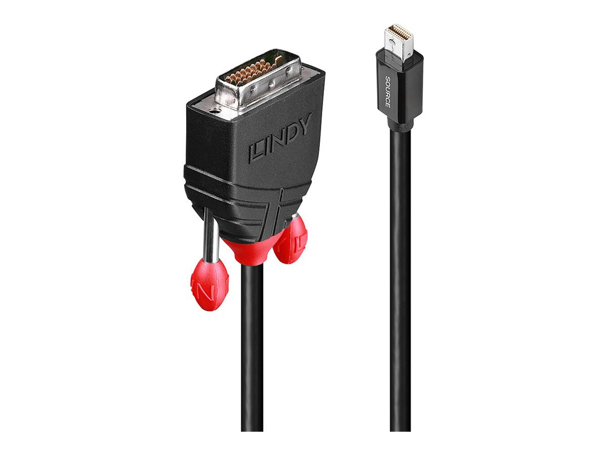 LINDY Mini DisplayPort an DVI-D Kabel 3m schwarz - Vorderansicht