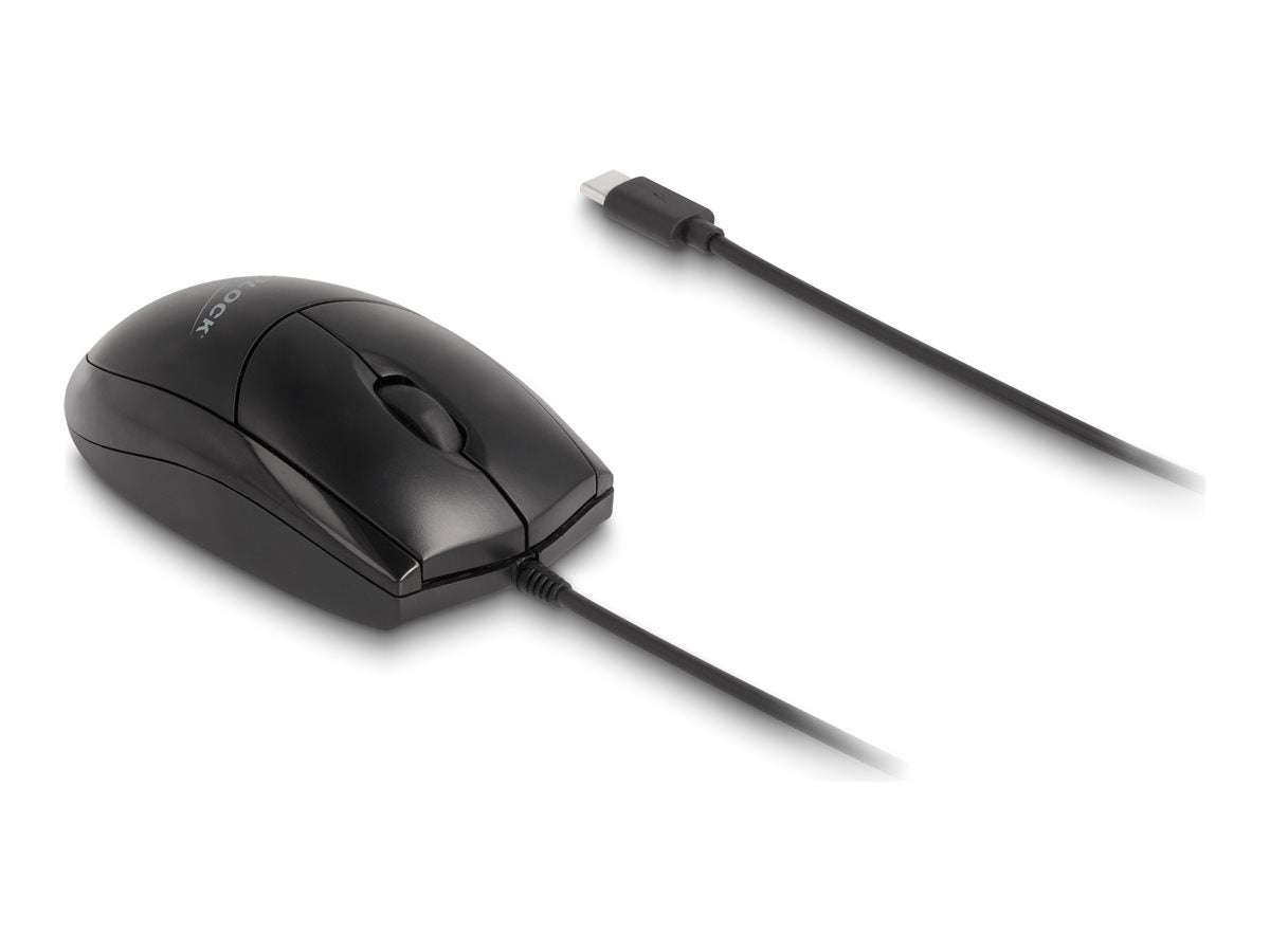 DELOCK Optische USB Type-C Desktop Maus - Lautlos Vorderansicht