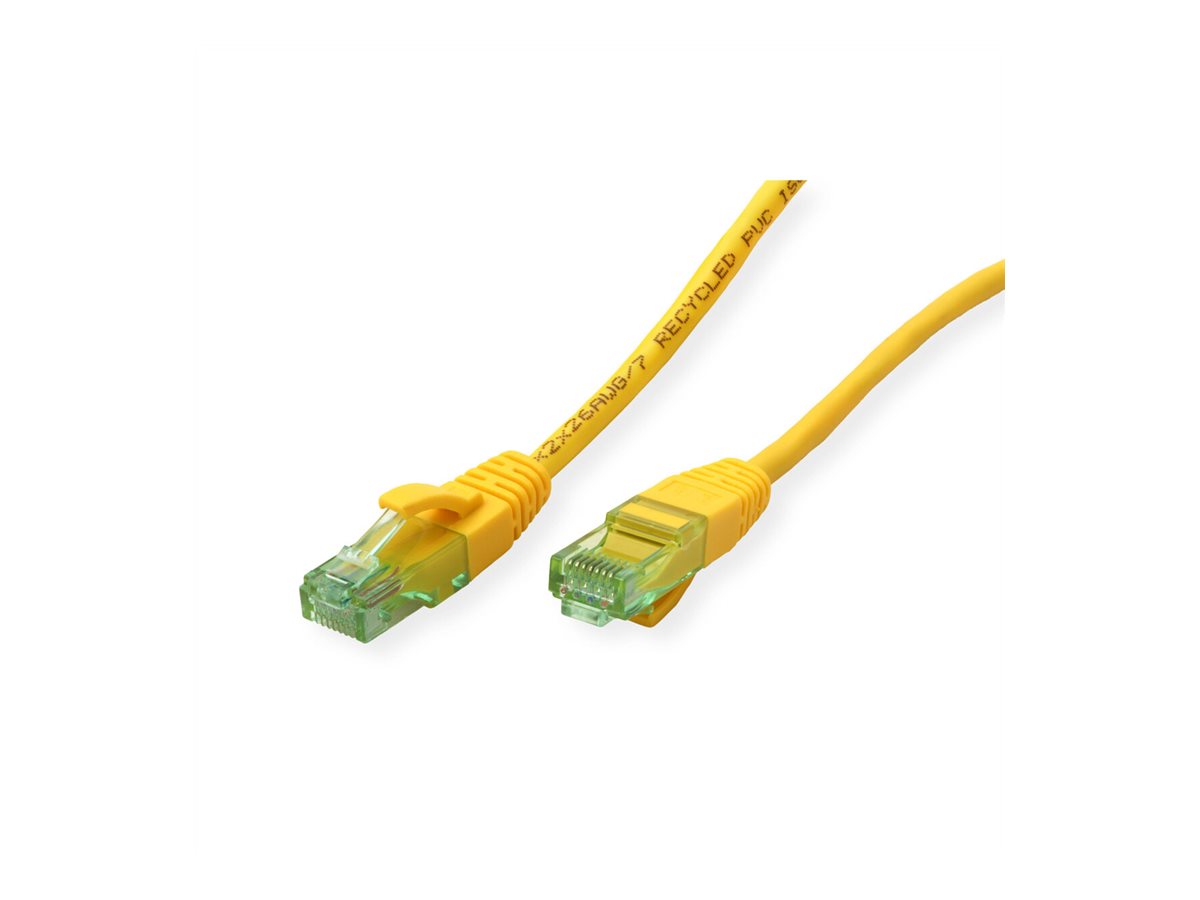 ROLINE RM Patchkabel Kat.6A UTP gelb 0,3m Vorderansicht