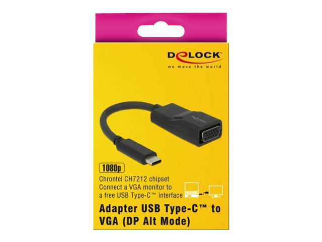 DELOCK Adapter USB Type-C Stecker > VGA Buchse DP Alt Mode