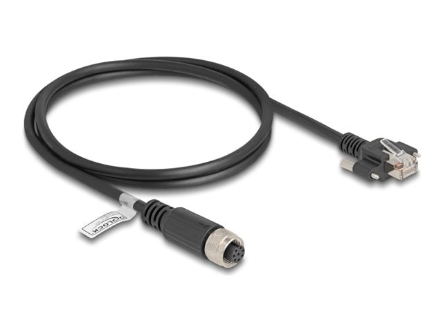 DELOCK M12 Kabel A-kodiert 8 Pin Buchse zu RJ45 Stecker - Vorderansicht