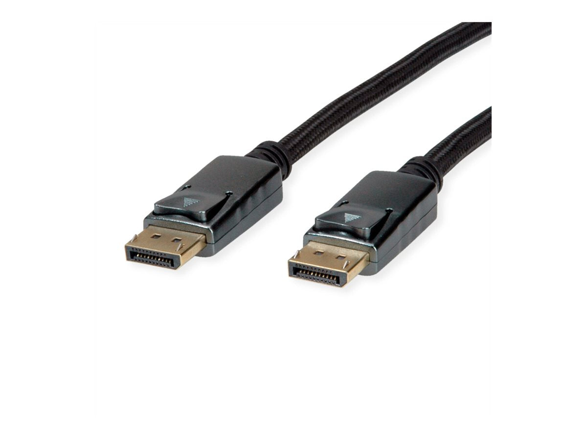 ROLINE DisplayPort Kabel v1.4 DP ST - ST schwarz / silber 2m Vorderansicht