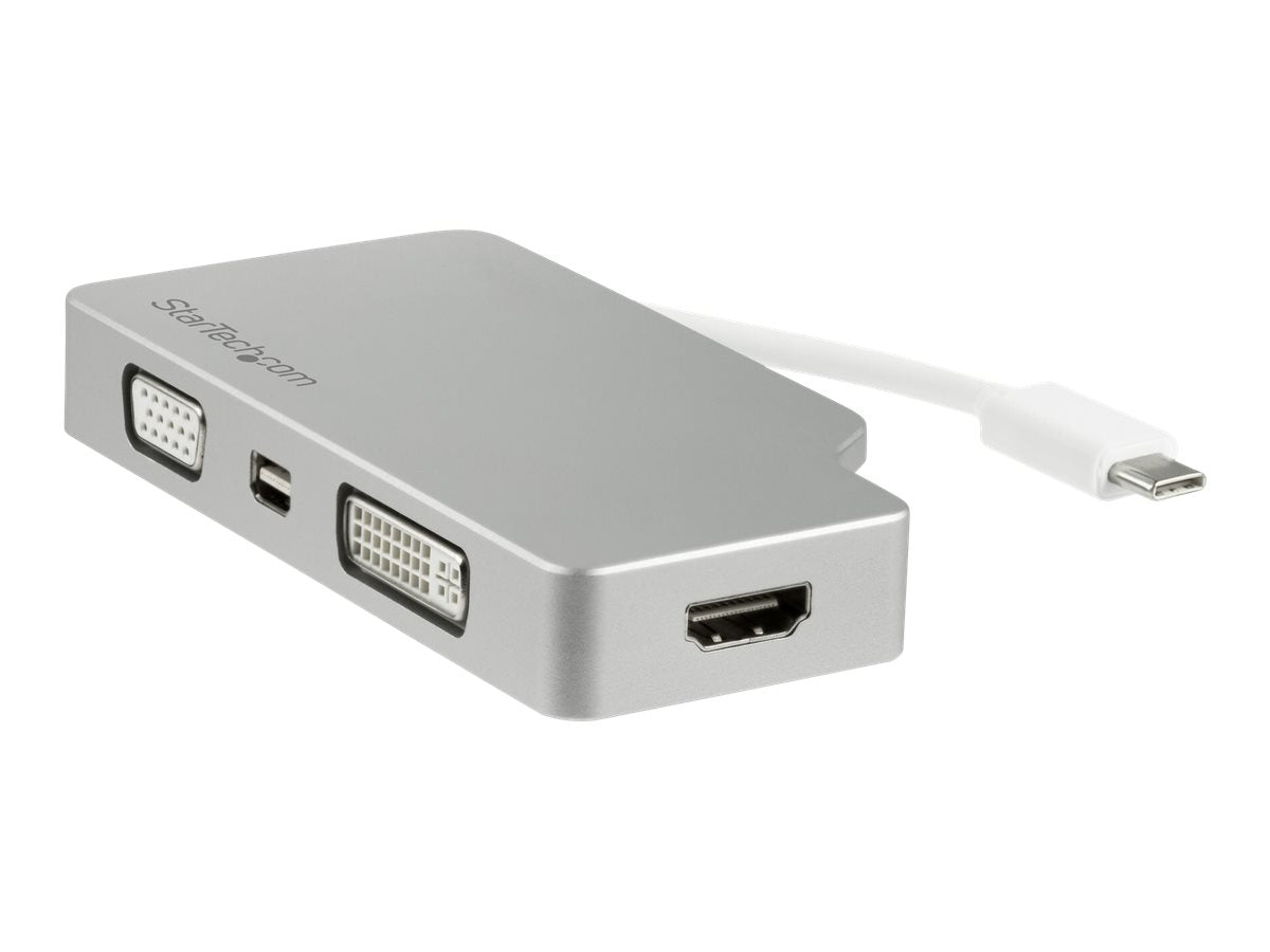 STARTECH.COM Aluminium Reise A/V Adapter 4-in-1 USB-C auf VGA, DVI, HDMI oder mDP - Detailansicht