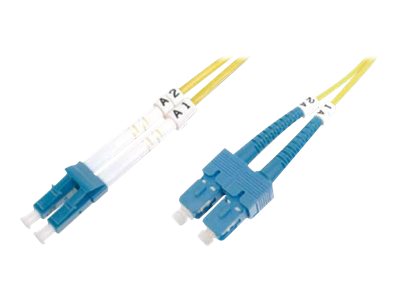 DIGITUS LWL Patchkabel E2000 (APC) auf SC (PC) Singlemode 09/125 Duplex 5 m - Vorderansicht