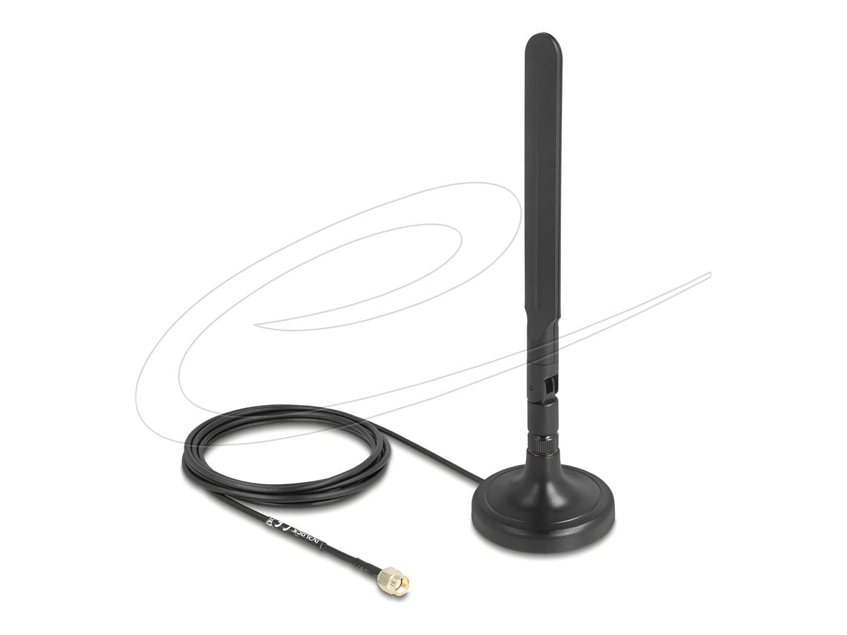 DELOCK WiFi 6 Antenne RP-SMA Stecker 3 dBi omnidirektional - Vorderansicht