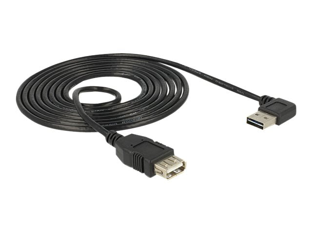 DELOCK Kabel EASY USB 2.0-A links/rechts gewinkelt Stecker > USB 2.0-A Buchse 2 m - Vorderansicht