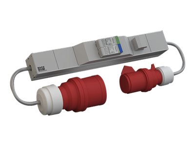 BACHMANN ALU 1HE VM 1xSPD 3-phasig 1xUS 3x16A 2x1m H05VV-F 5G2,5mm CEE 16A - Vorderansicht