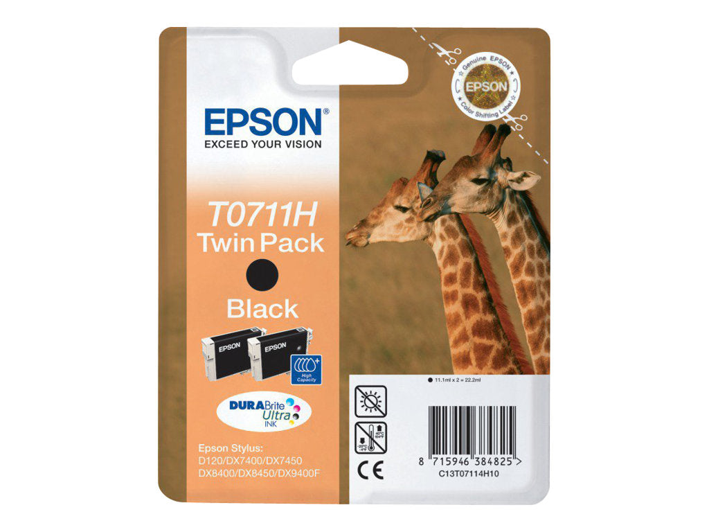 EPSON T0711 Tintenpatrone schwarz hochkapazität Vorderansicht