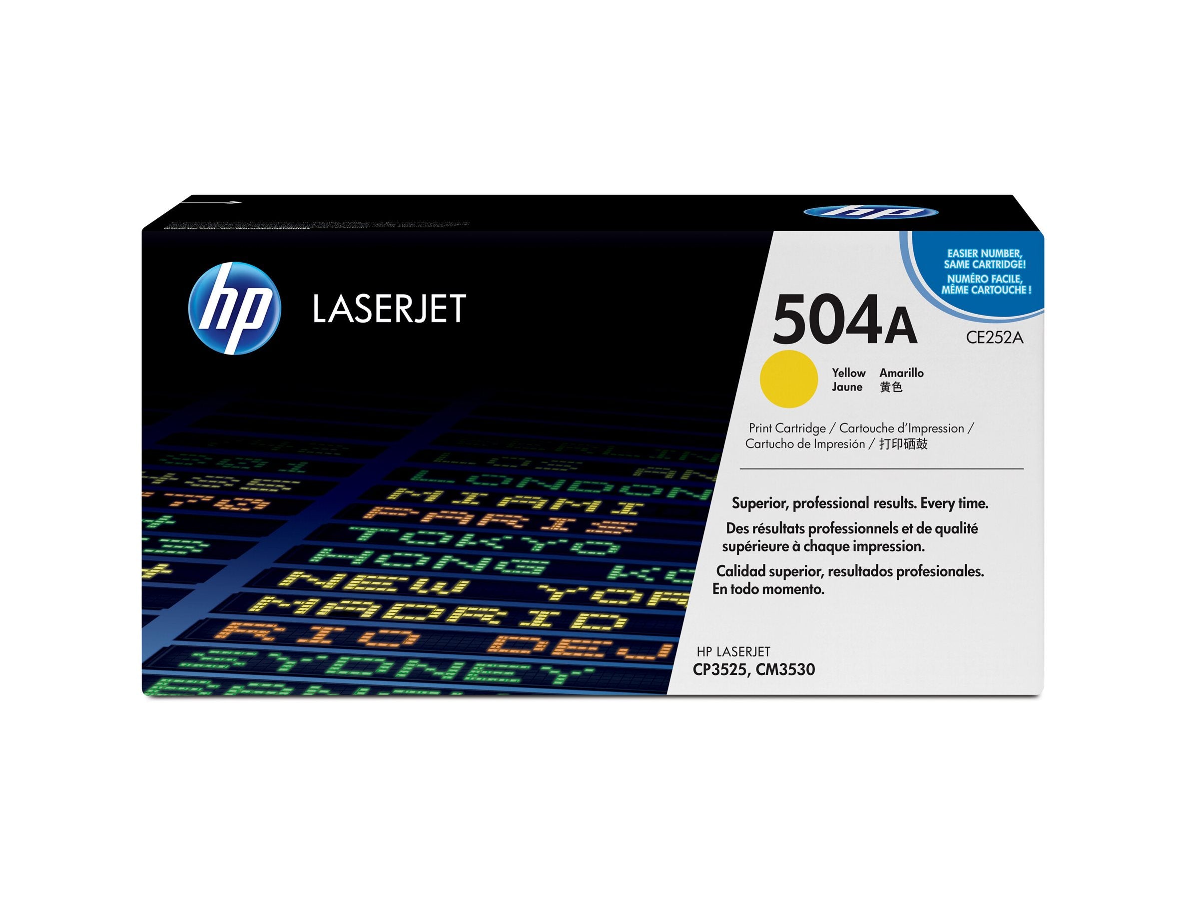 HP 504A Tonerpatrone CE252A Gelb Vorderansicht