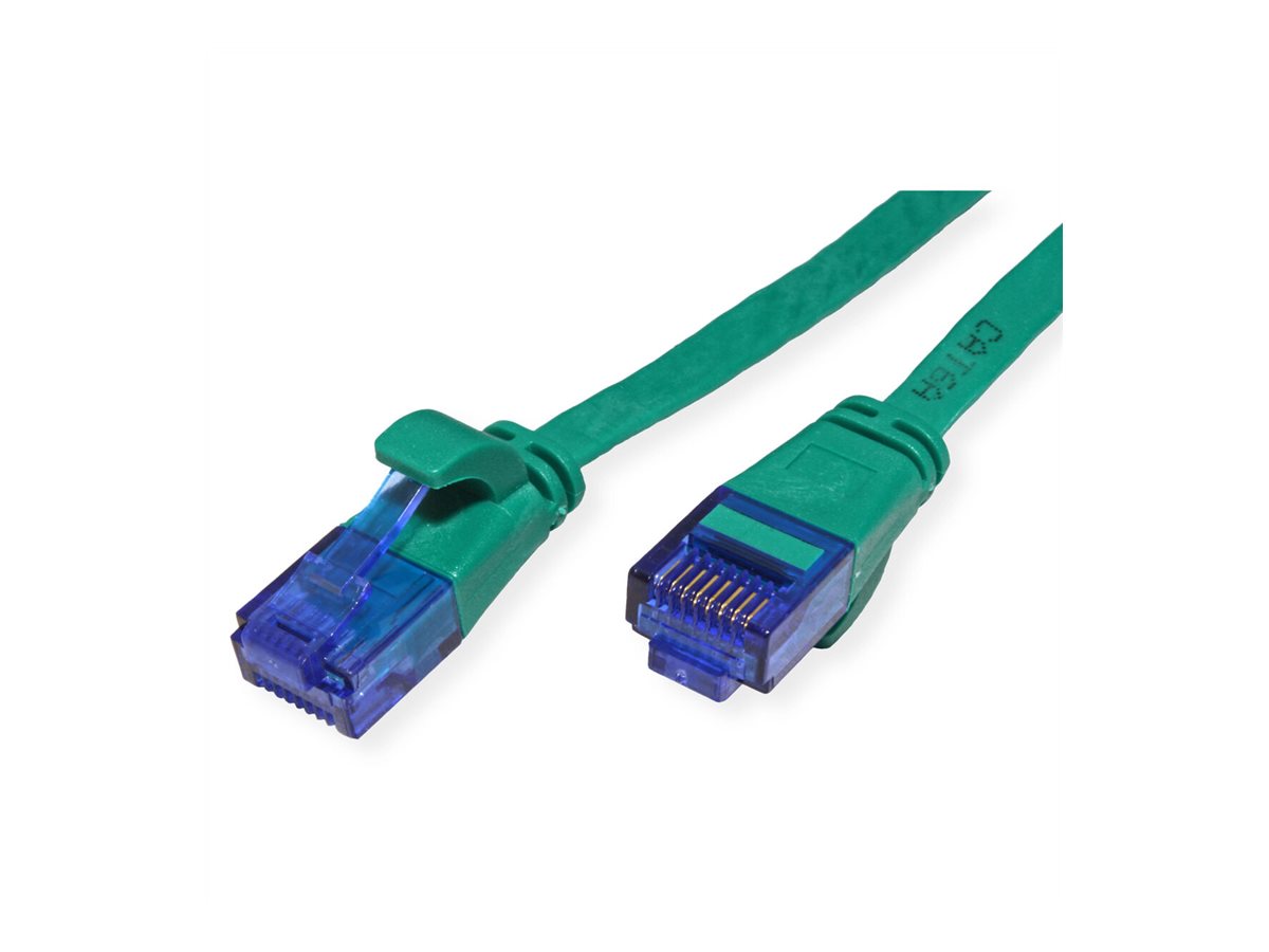 VALUE Patchkabel Kat.6A Class EA UTP extra-flach grün 0,5m Verpackung