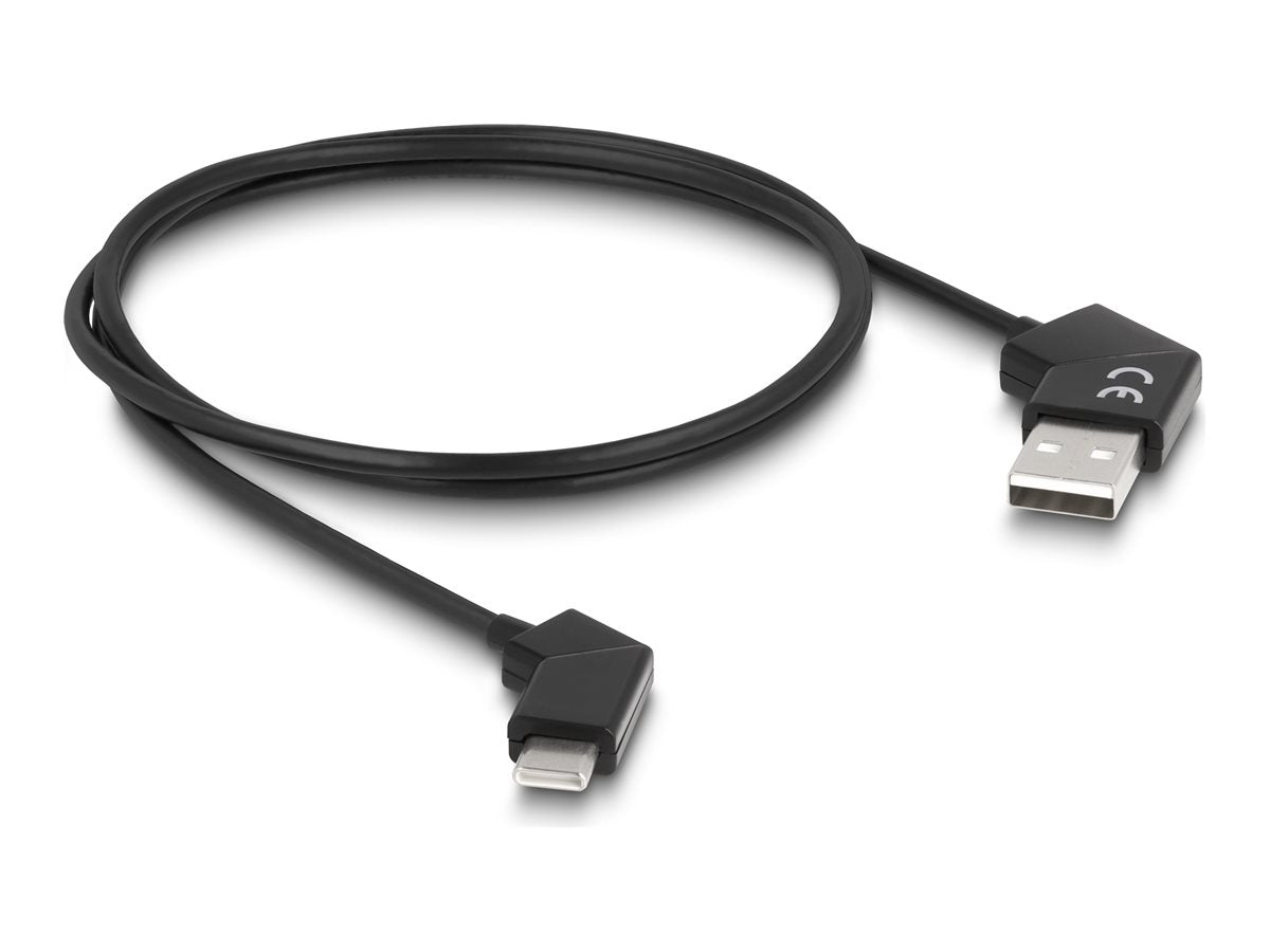DELOCK USB 2.0 Kabel Typ-A Stecker zu USB Type-C Stecker drehbar mit Schnellladefunktion 60 W 1,2m - Vorderansicht