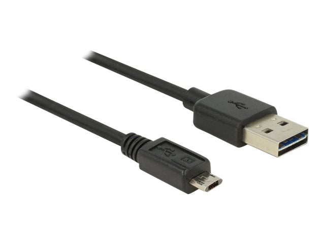 DELOCK Kabel EASY USB 2.0-A > EASY Micro-B Stecker/Stecker schwarz 3 m - Vorderansicht