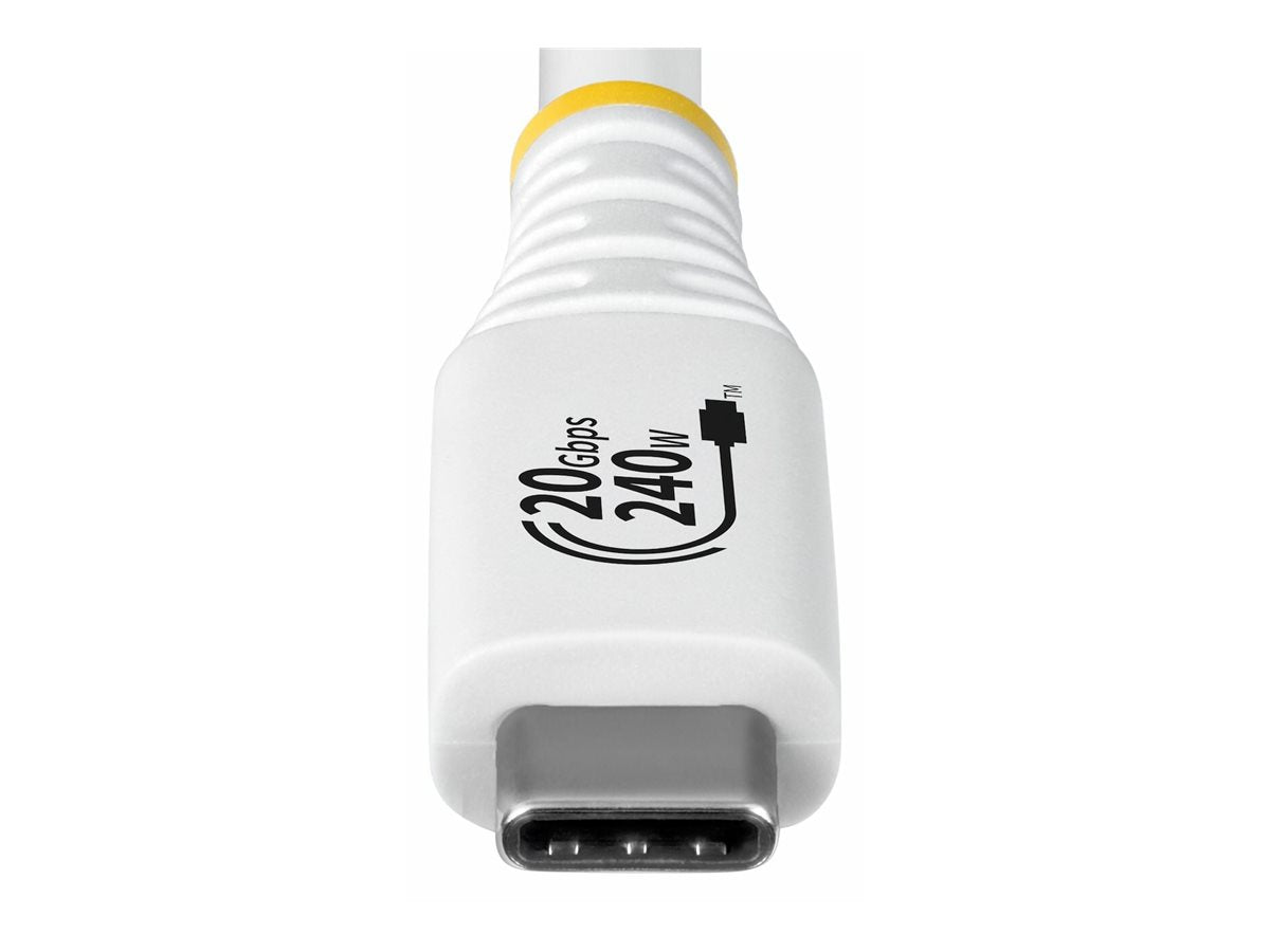 STARTECH.COM 2m USB4 Kabel 20Gbps USB-IF-zertifiziertes USB-C Kabel 240W PD EPR 4K 120Hz DP 2.1 TPE-Mantel Weiss