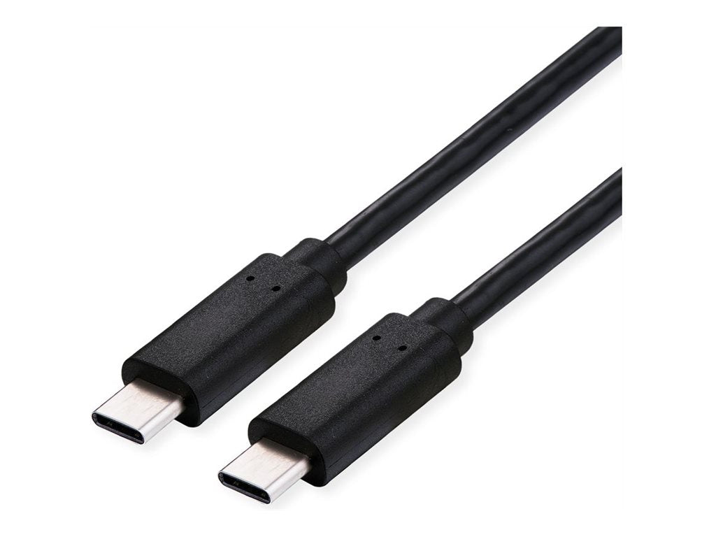 ROLINE USB4 Gen3x2 Kabel C-C ST/ST 40Gbit/s 240W schwarz 0,8m - Vorderansicht